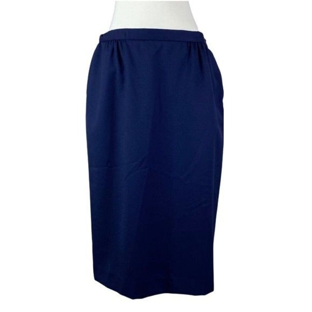 Pendleton Navy Blue Skirt Wool  Plus Size 14W